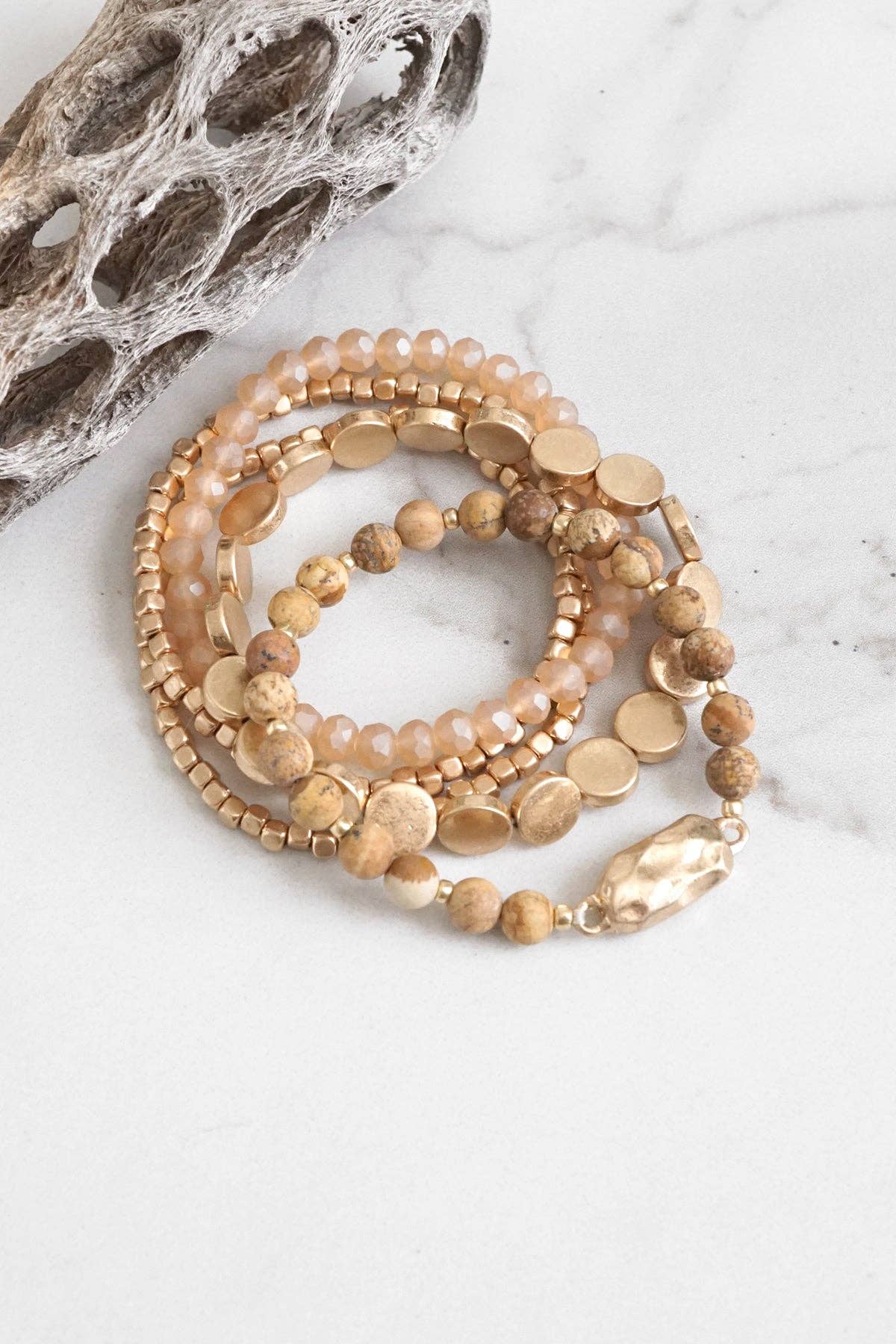 5 piece Boho Beaded Bracelet Stack