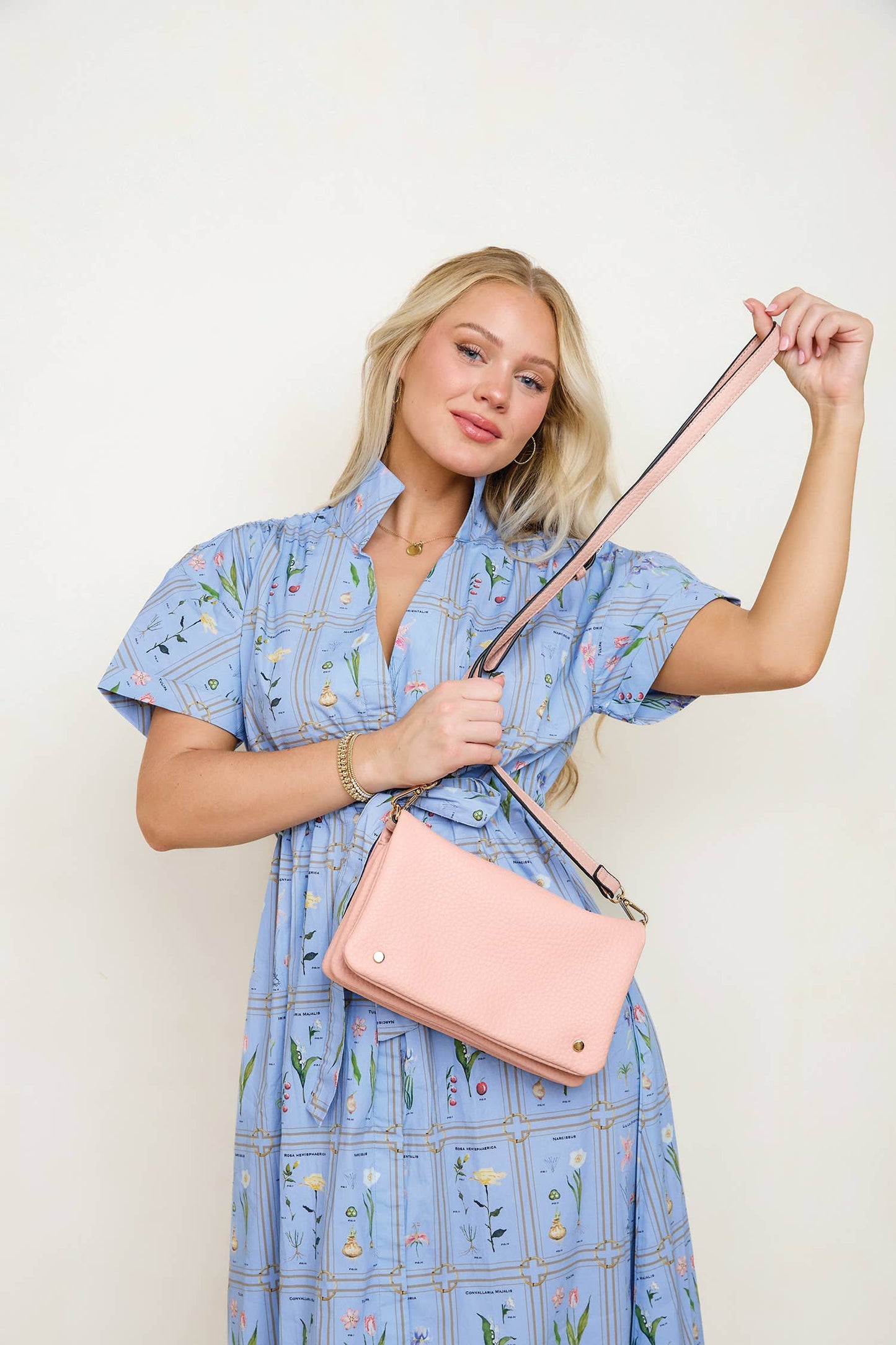 Phiona Studded Flapover Crossbody: Mauve