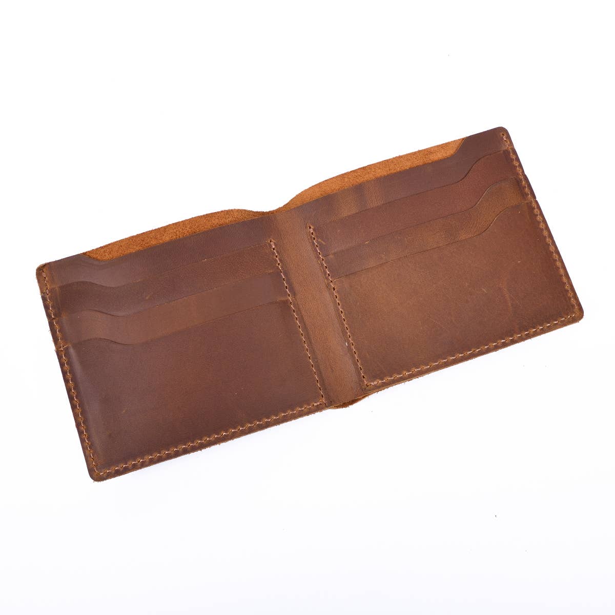 Leather Wallet,  Bifold Wallet, Handmade Wallet for Men: Brown