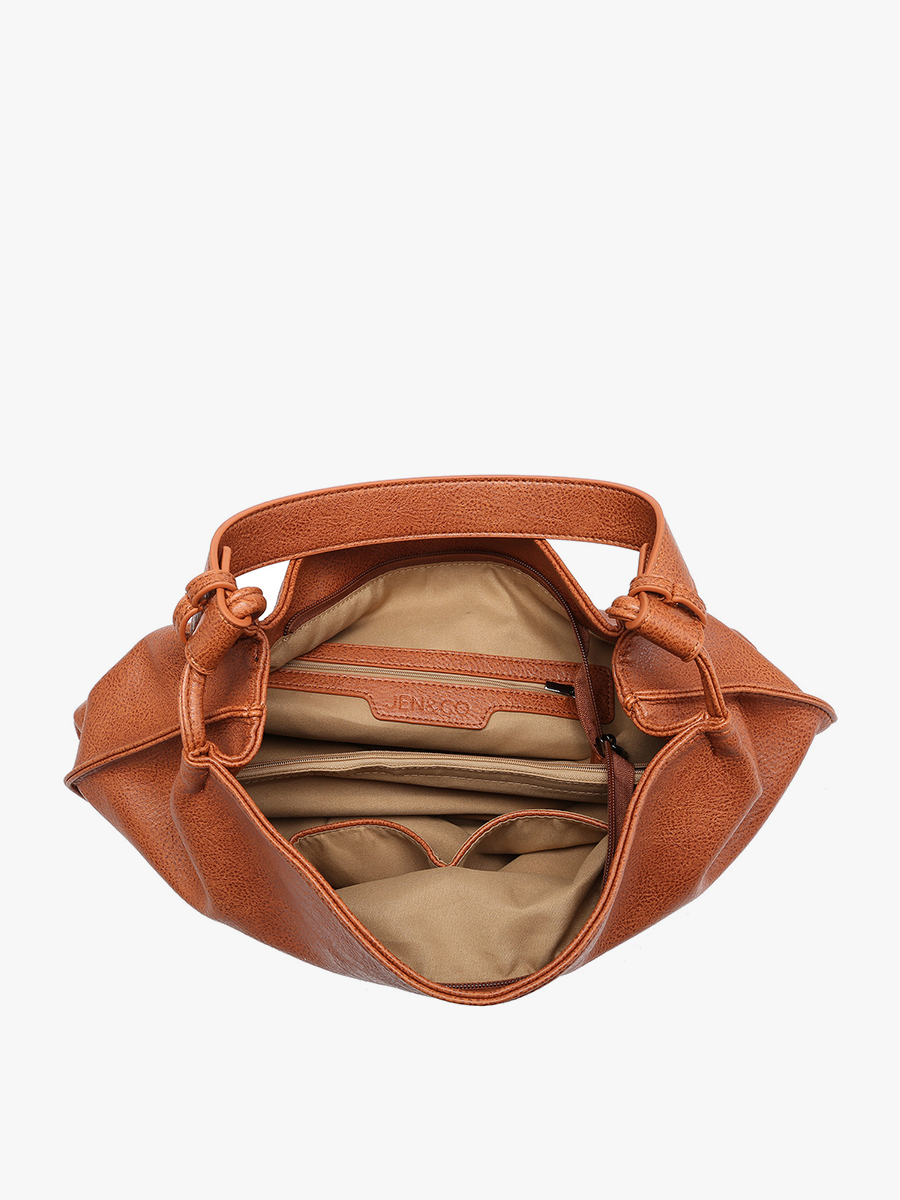 Rustic Slouch Tote w/ Inner Compartment: Brown