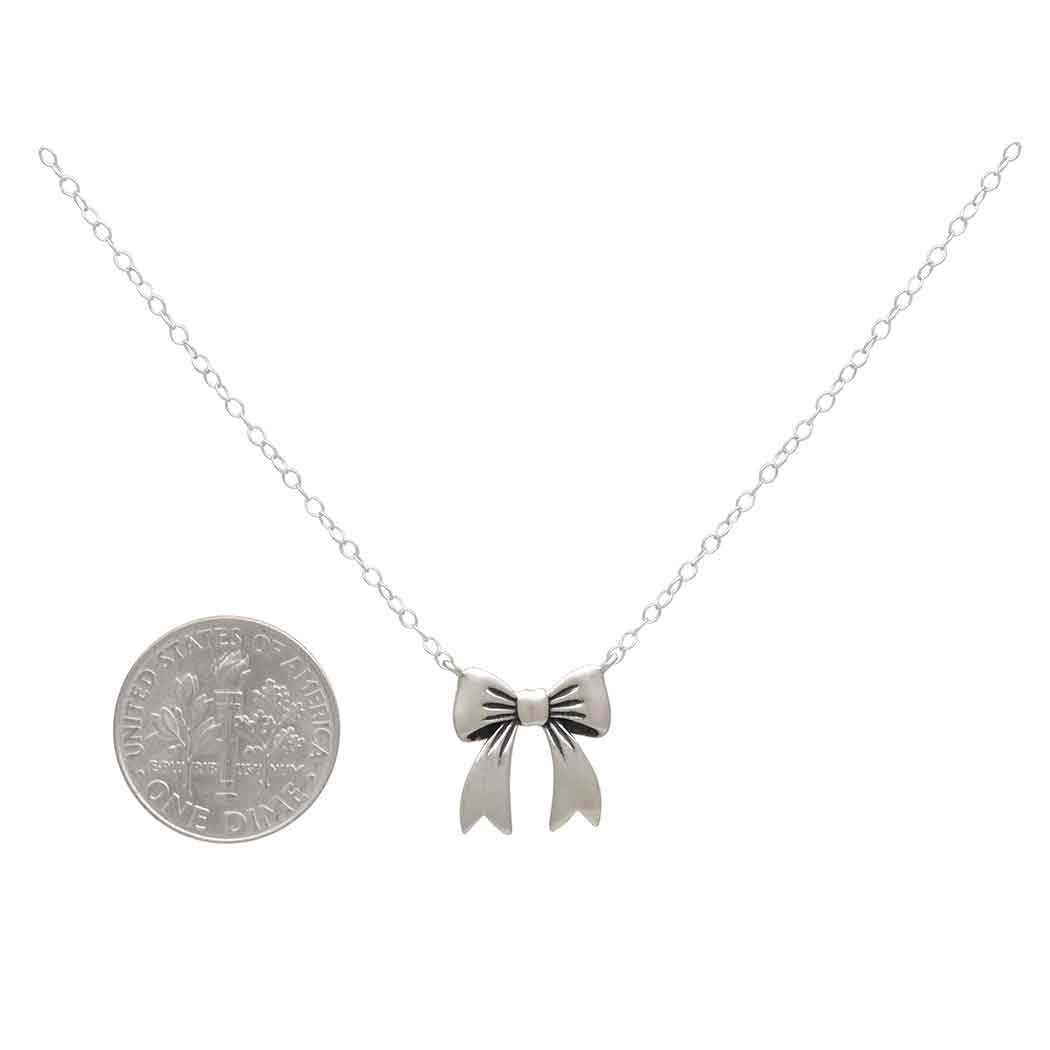 Sterling Silver Bow Festoon Necklace