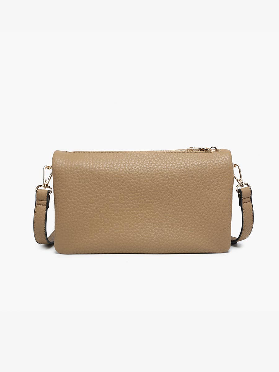 Phiona Studded Flapover Crossbody: Baby Blue