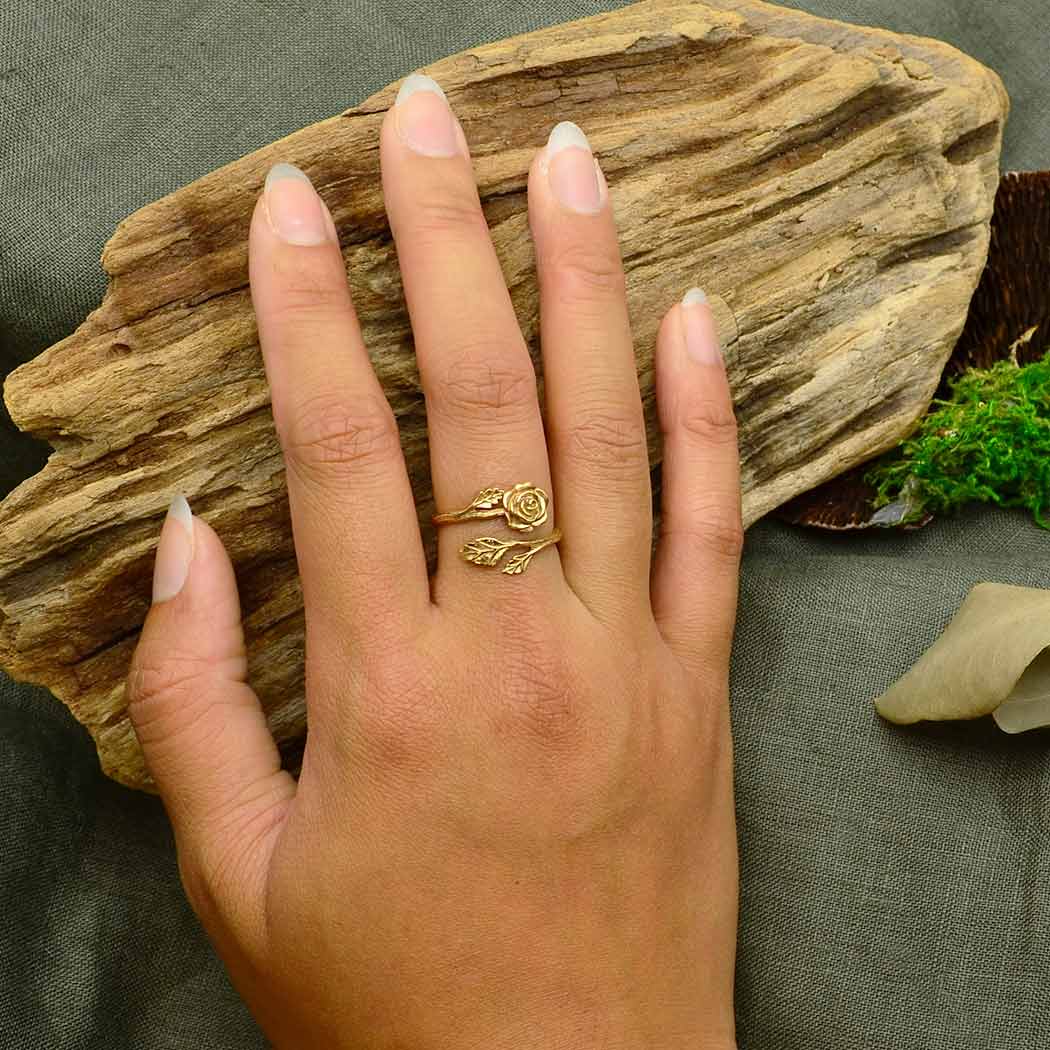 Rose Adjustable Ring: Sterling Silver