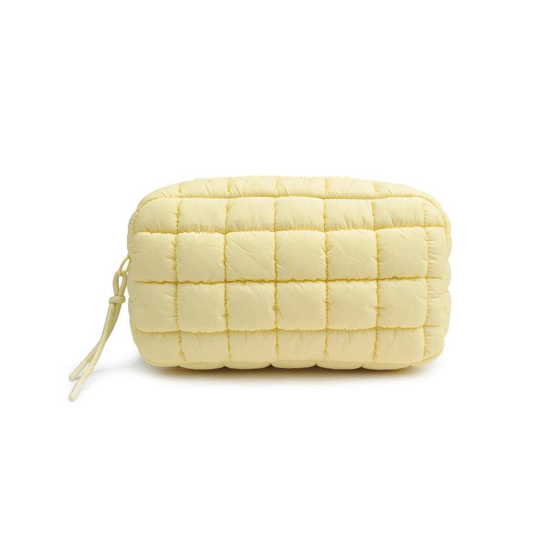 Cloud Nine Quilted Puffer Nylon Cosmetic Travel Pouch Cosmetic Pouch: Black