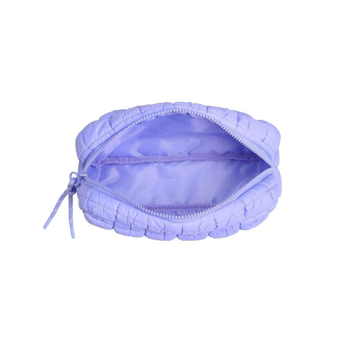 Cloud Nine Quilted Puffer Nylon Cosmetic Travel Pouch Cosmetic Pouch: Dove Grey