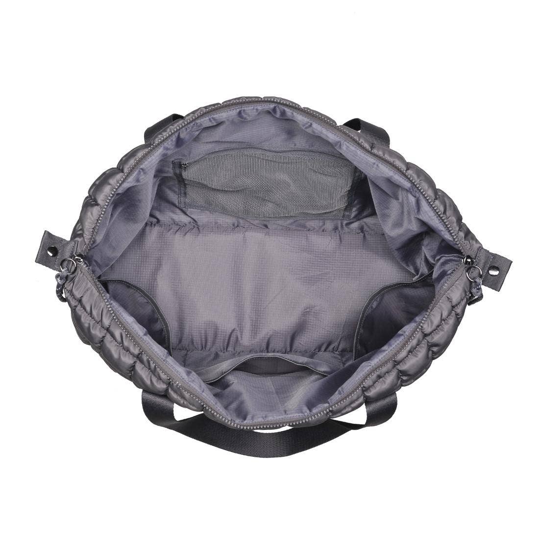 Globetrotter Quilted Nylon Puffer Travel Weekender: Natural