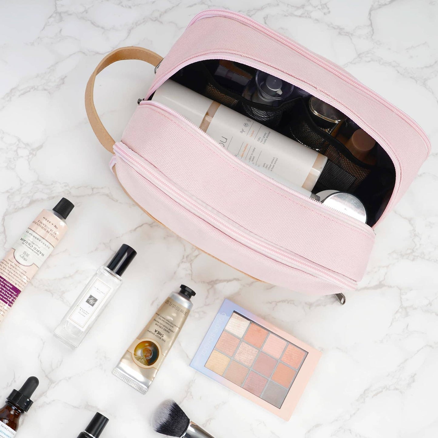 Canvas Travel Toiletry Shaving Bag Hanging Dopp Kit Unisex: Grey