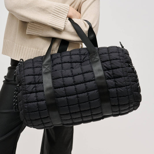 Ty Quilted Puffer Nylon Duffel: Black