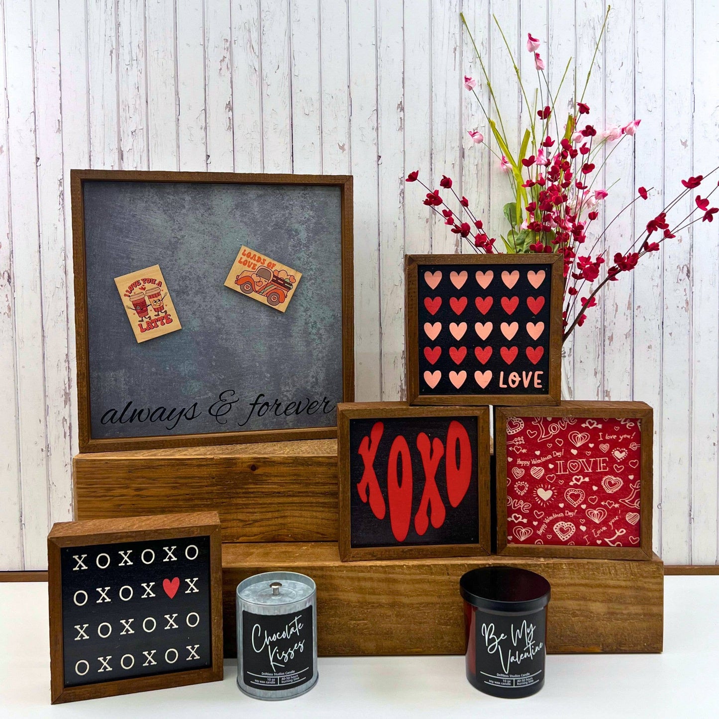 XOXO Heart Valentines Day Wood Sign