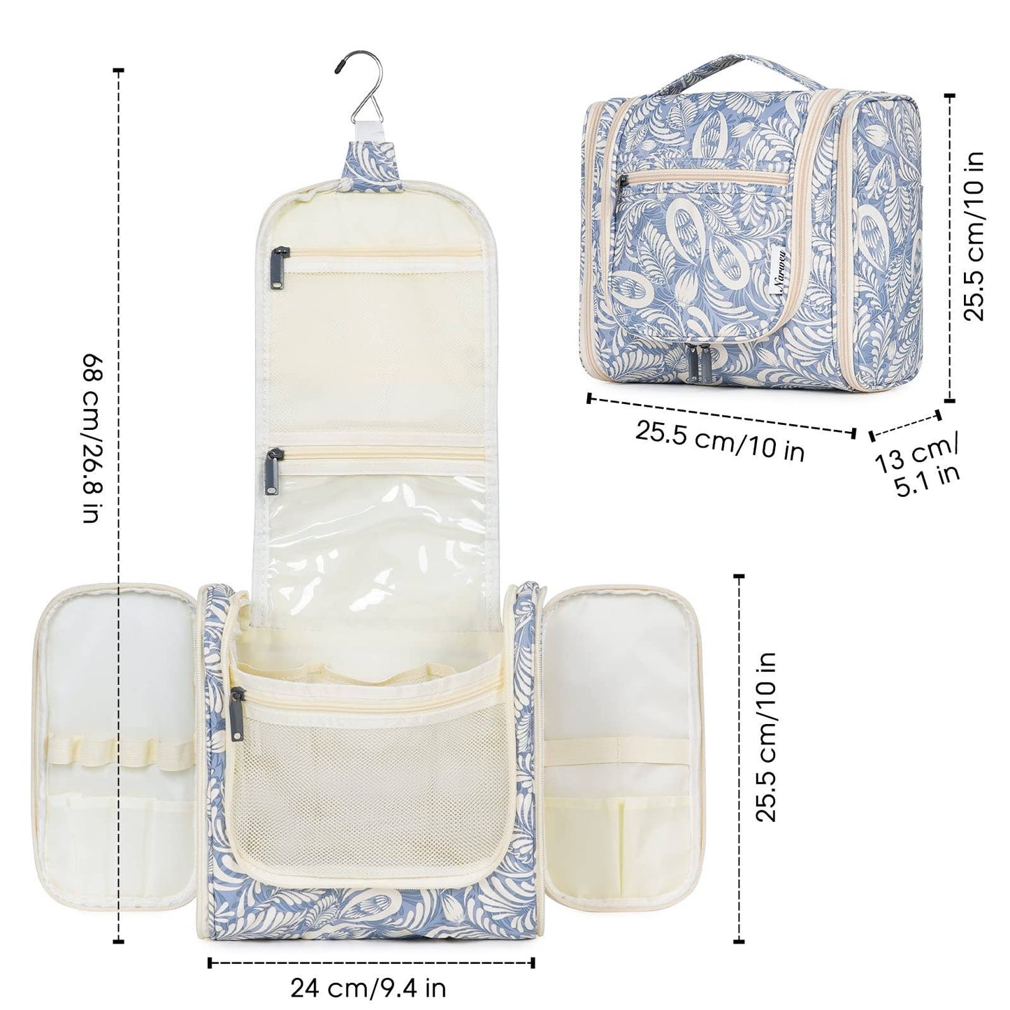 NW5126 Travel Toiletry Cosmetic Bag With Handle Women Gift: Purple