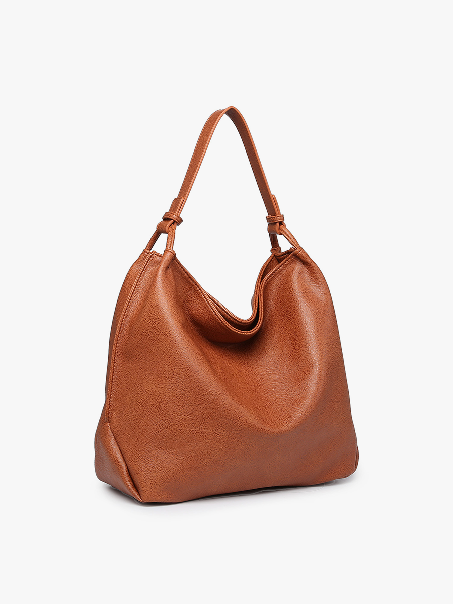 Rustic Slouch Tote w/ Inner Compartment: Brown