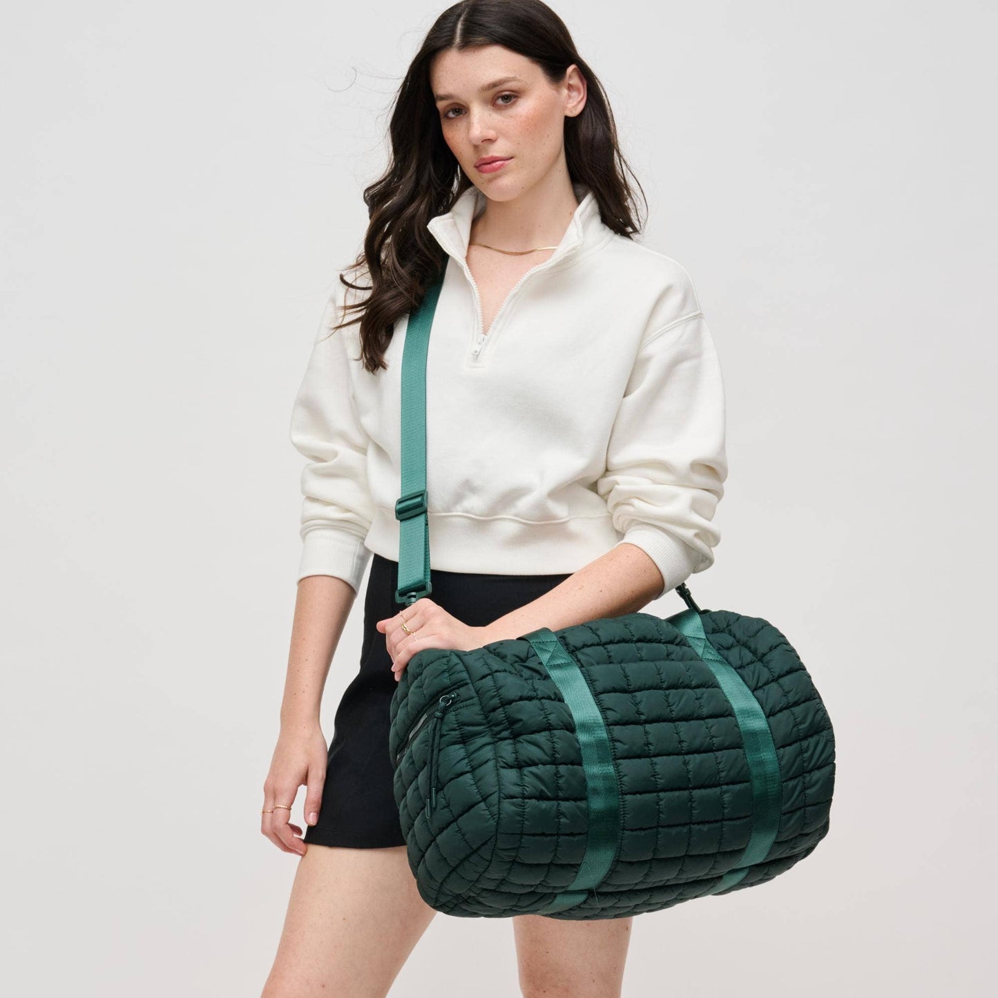 Ty Quilted Puffer Nylon Duffel: Black