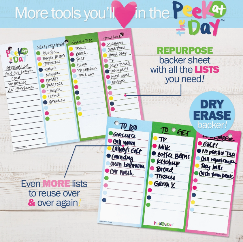 Peek At the Day™ Daily Planner Pad
