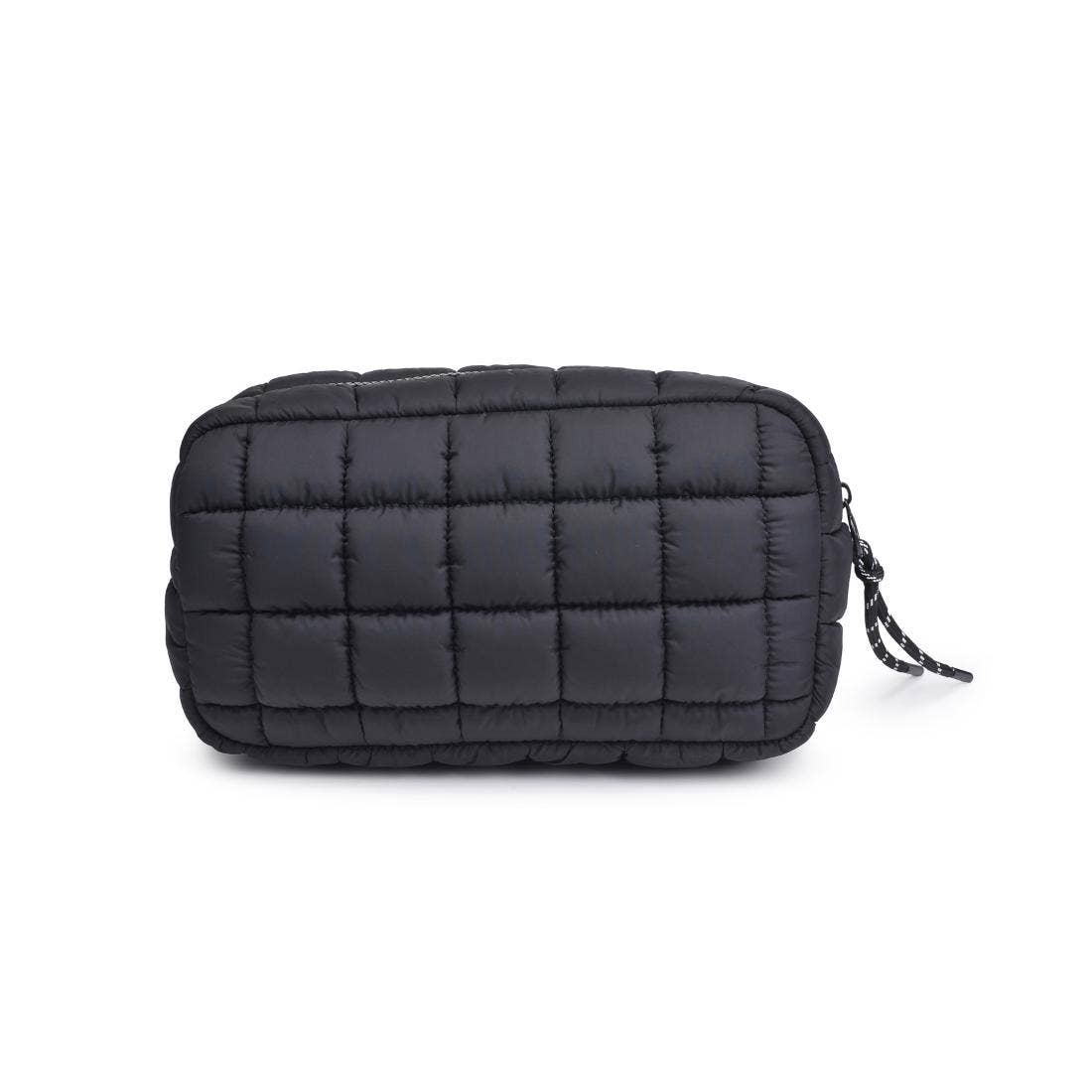 Cloud Nine Quilted Puffer Nylon Cosmetic Travel Pouch Cosmetic Pouch: Black