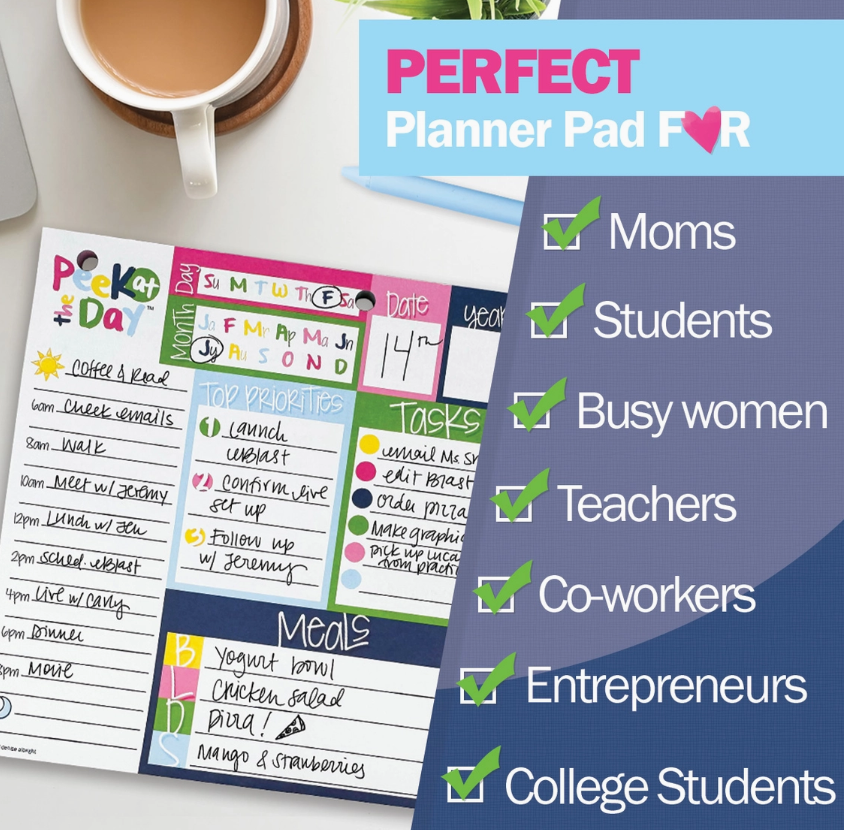 Peek At the Day™ Daily Planner Pad
