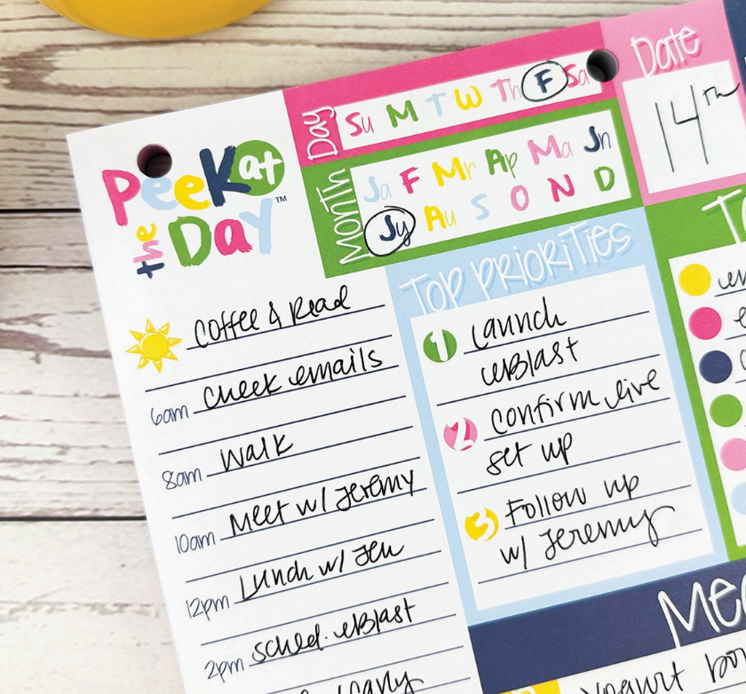 Peek At the Day™ Daily Planner Pad