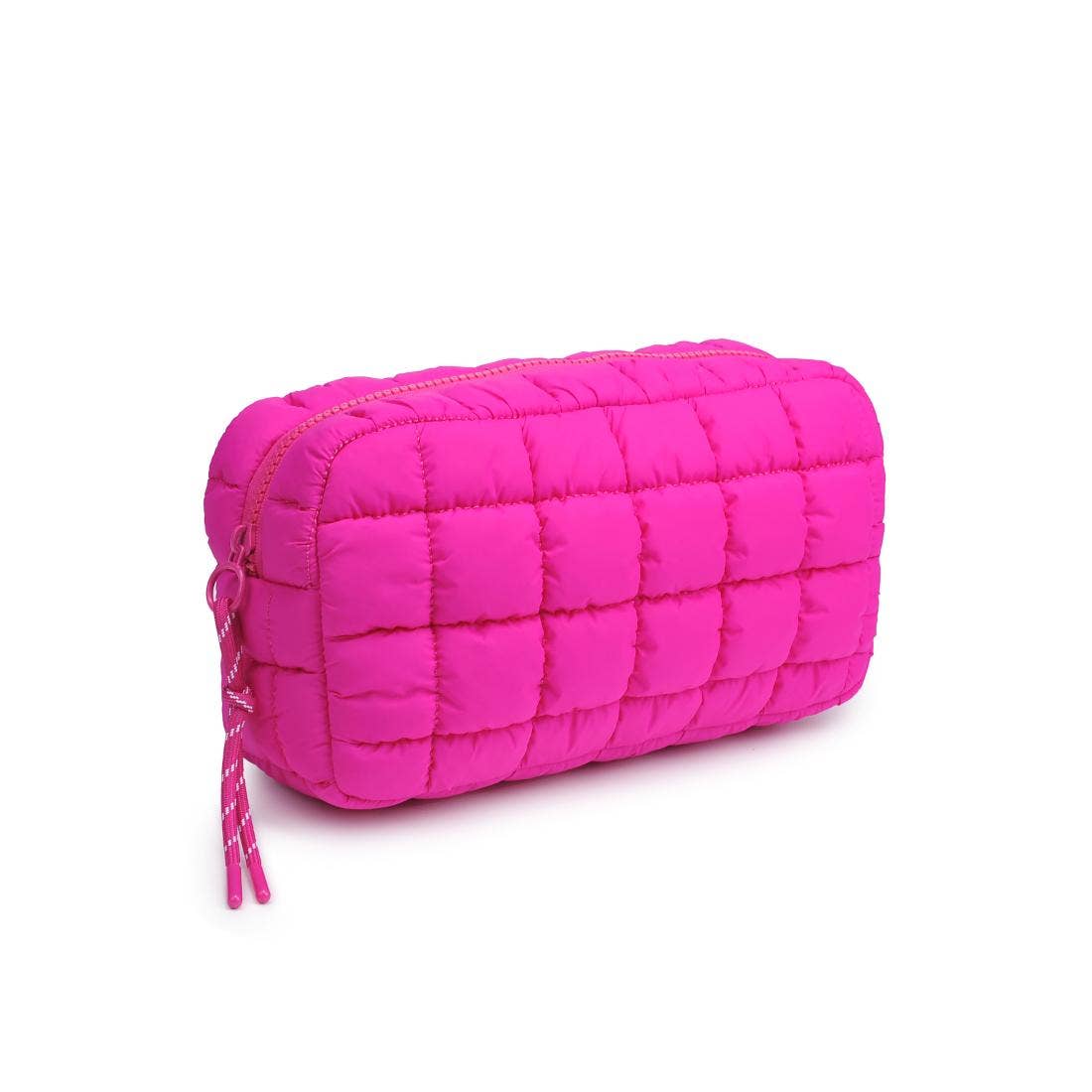 Cloud Nine Quilted Puffer Nylon Cosmetic Travel Pouch Cosmetic Pouch: Black