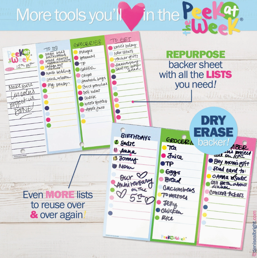 Peek At the Week® Simple Weekly Planner Pad