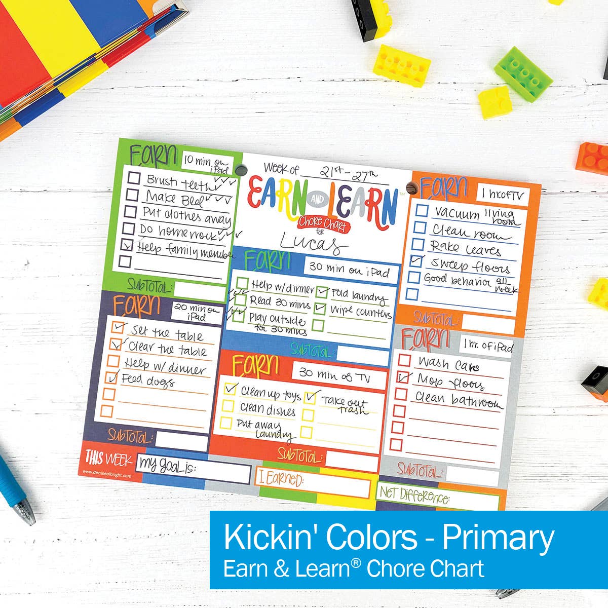 Earn & Learn® Kids Money Management Chore Chart Blommin' Colors