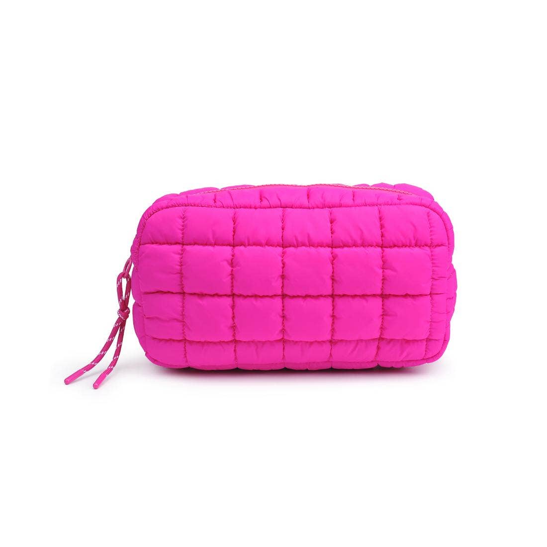 Cloud Nine Quilted Puffer Nylon Cosmetic Travel Pouch Cosmetic Pouch: Dove Grey