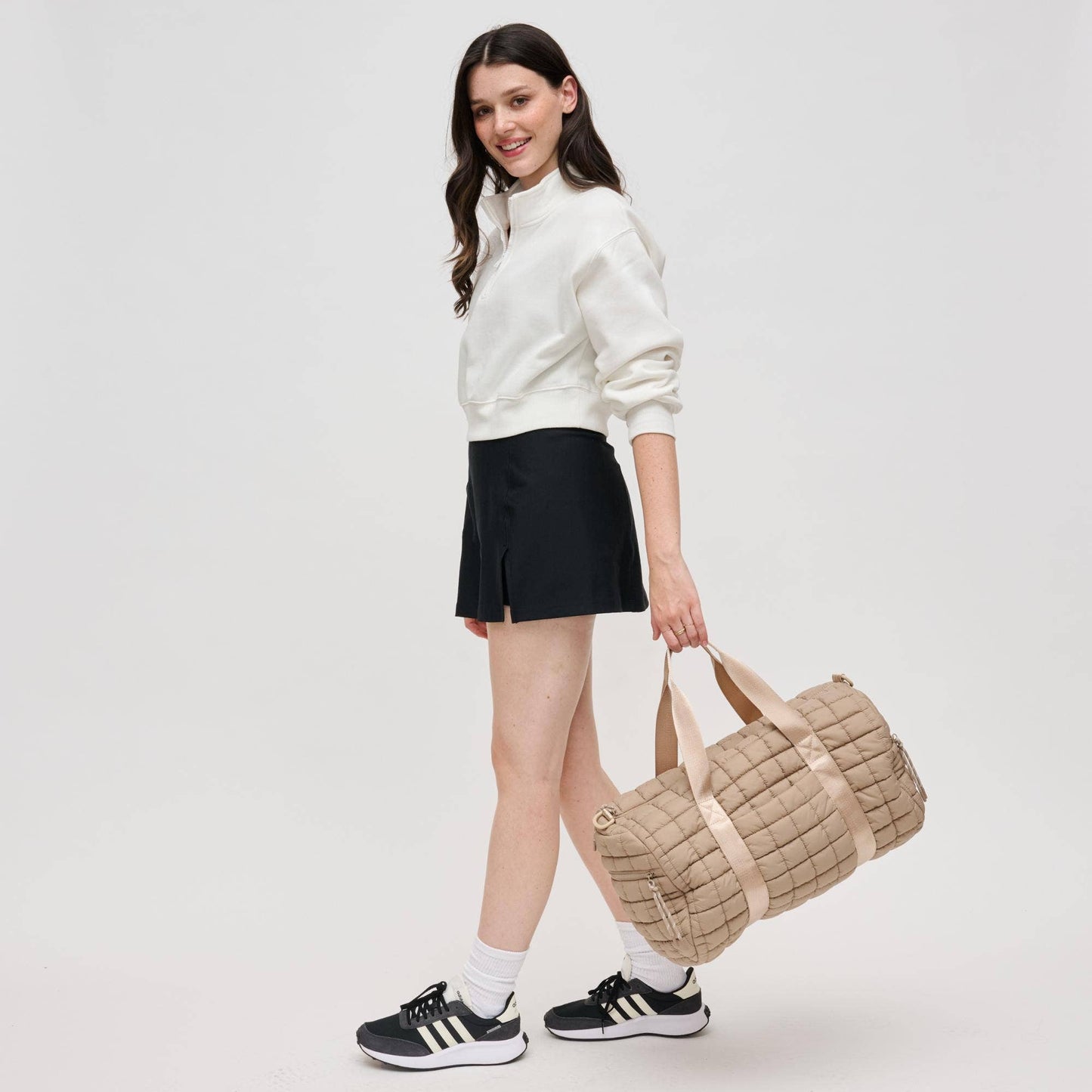 Ty Quilted Puffer Nylon Duffel: Black