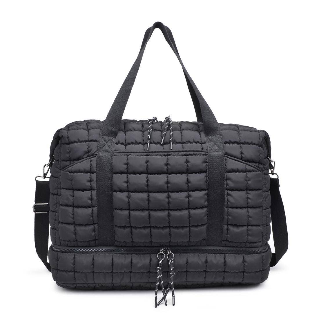 Globetrotter Quilted Nylon Puffer Travel Weekender: Natural