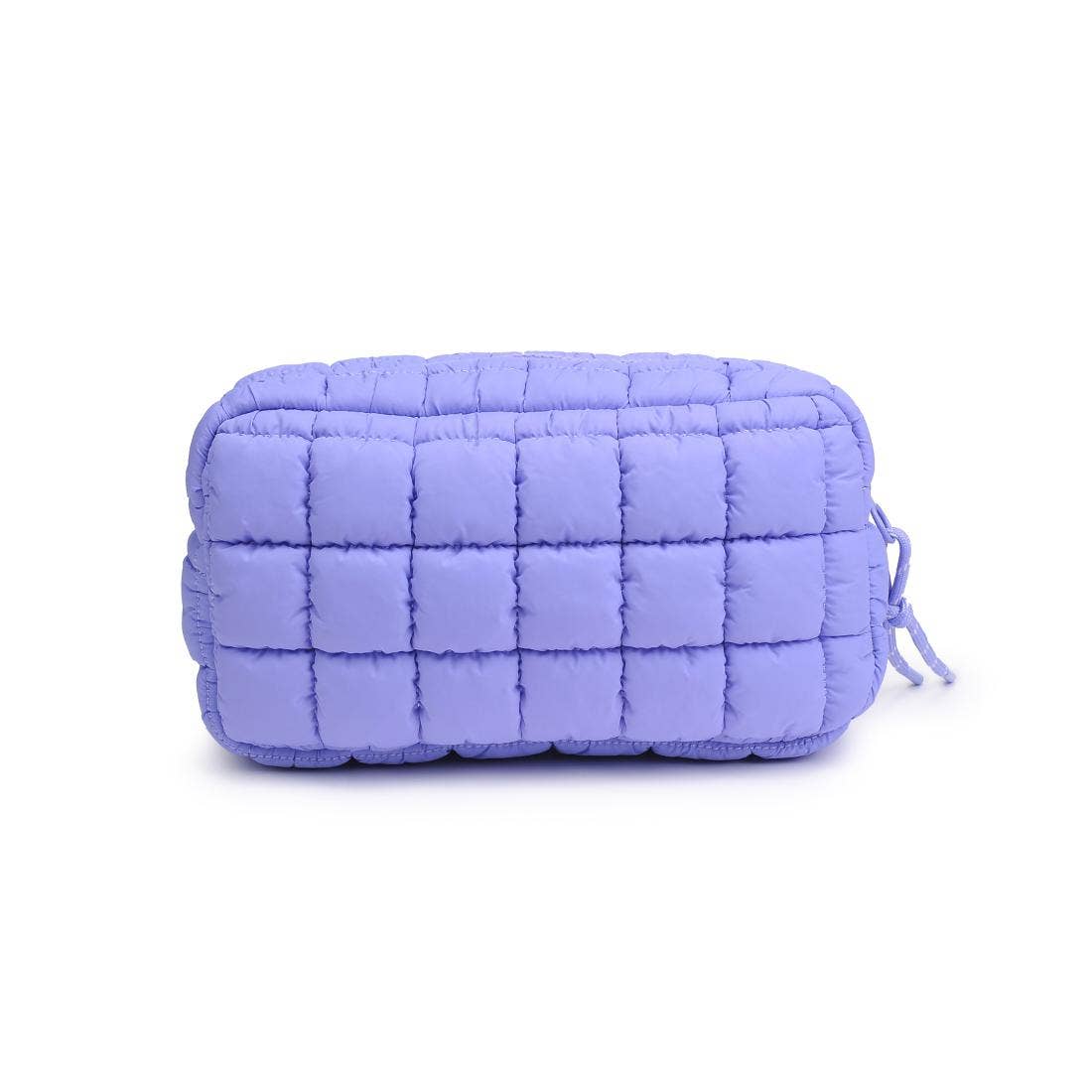 Cloud Nine Quilted Puffer Nylon Cosmetic Travel Pouch Cosmetic Pouch: Dove Grey