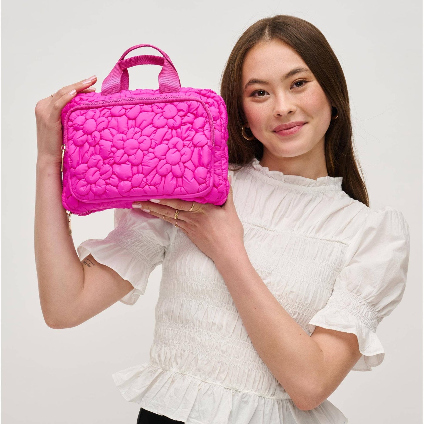 Petal Plush Nylon Travel Organizer: Pink