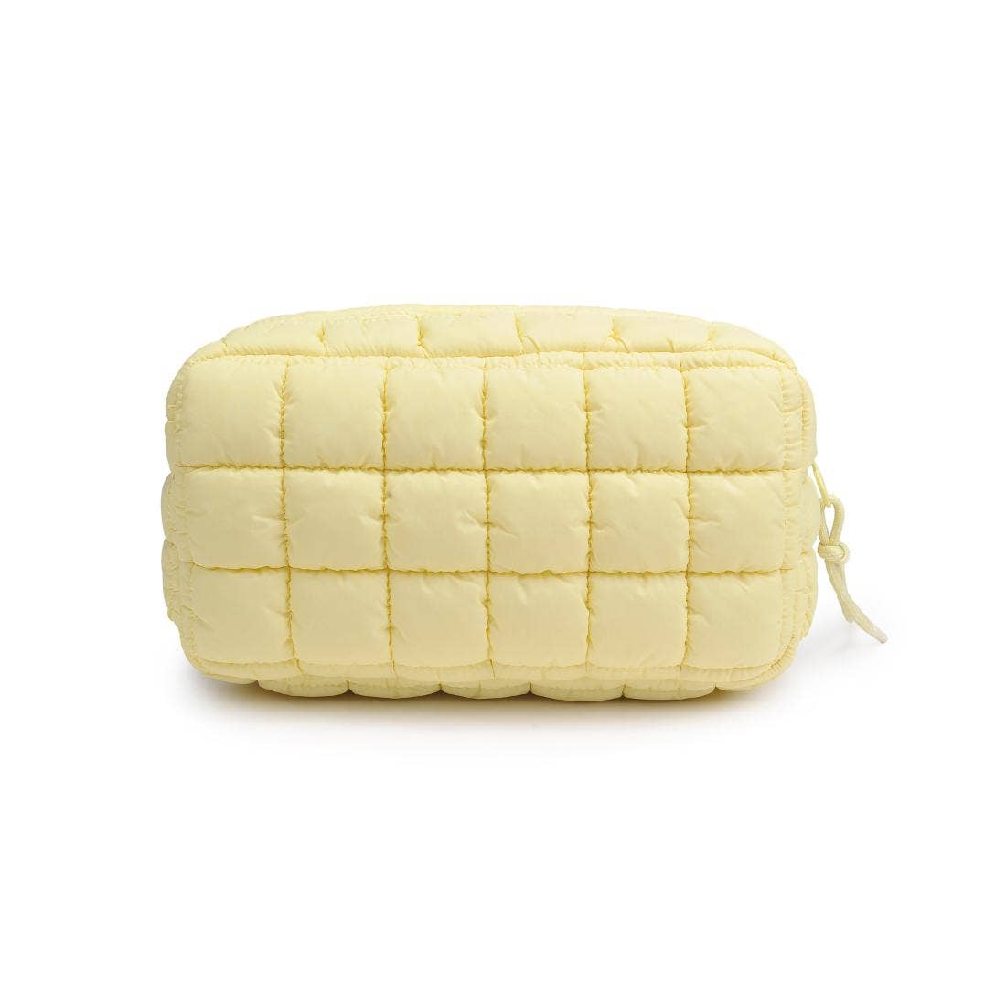 Cloud Nine Quilted Puffer Nylon Cosmetic Travel Pouch Cosmetic Pouch: Black
