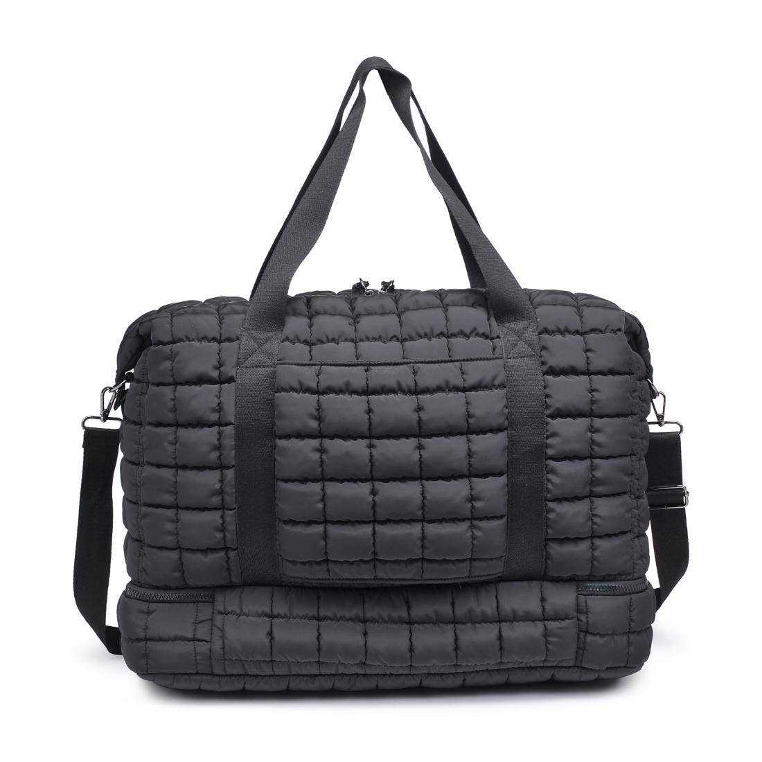Globetrotter Quilted Nylon Puffer Travel Weekender: Natural
