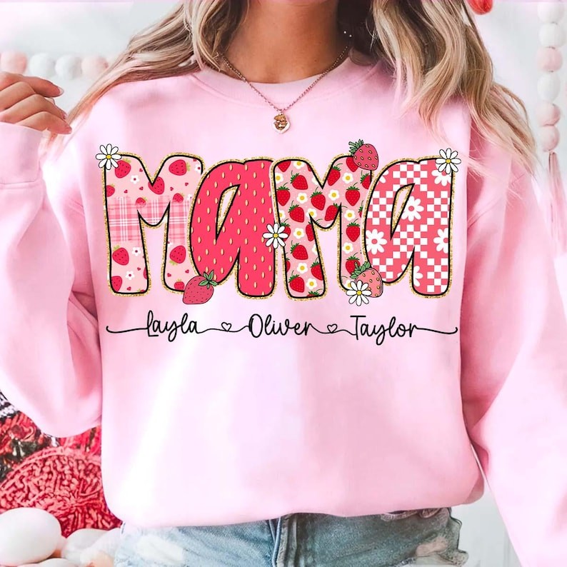 Strawberry Custom T-Shirt with kids or grandkid names