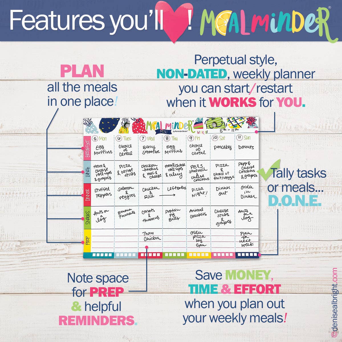 Meal Minder® Weekly Menu Planner Pad 52-Week