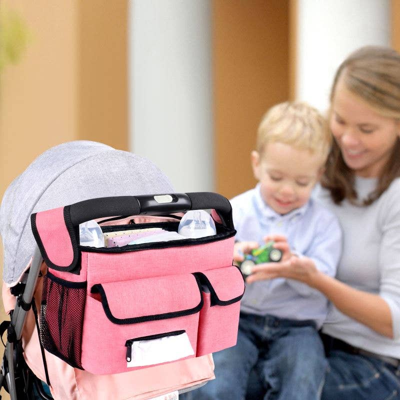 Waterproof Portable Baby Stroller Hanging Storage Bag: Gray