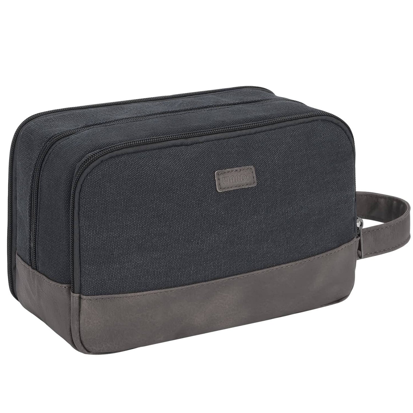 Canvas Travel Toiletry Shaving Bag Hanging Dopp Kit Unisex: Grey