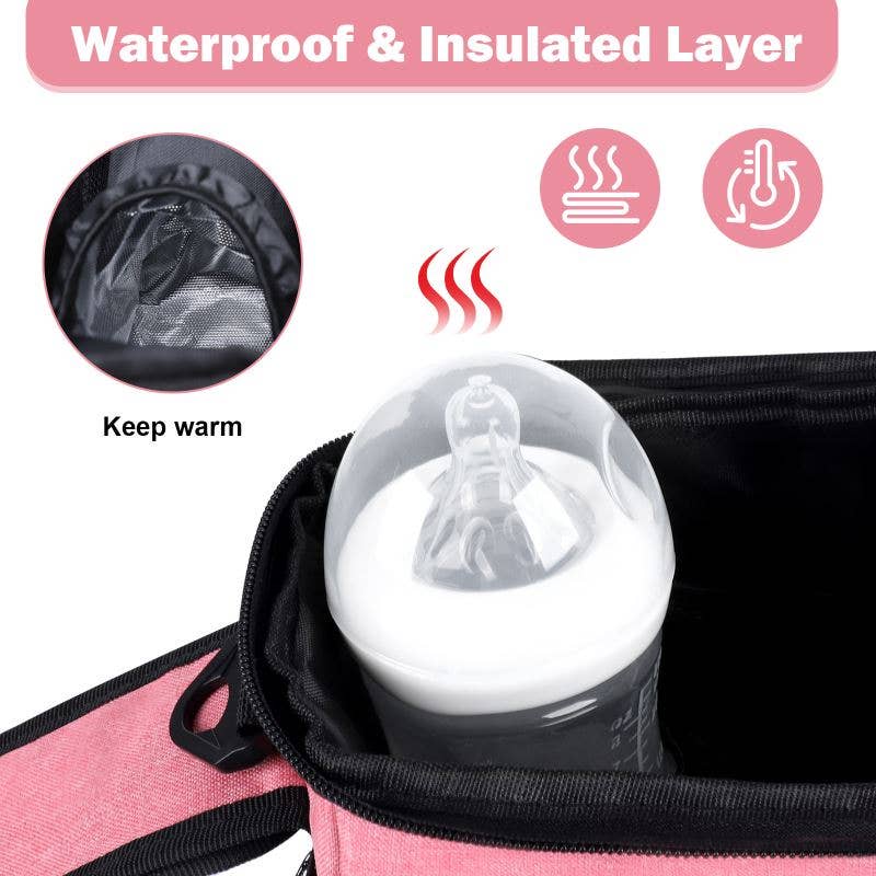 Waterproof Portable Baby Stroller Hanging Storage Bag: Gray