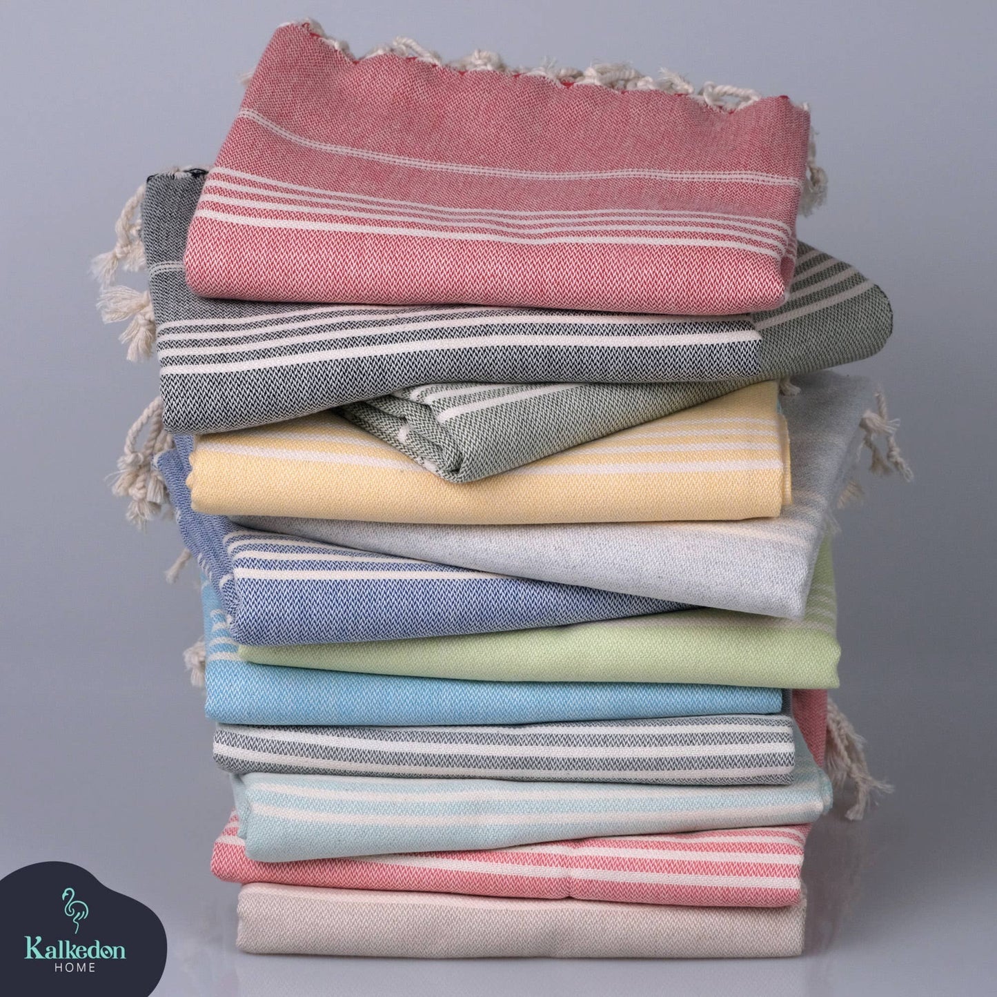 Sand Free Turkish Towel |Striped Beach Towel | Peshtemal : Lime Green