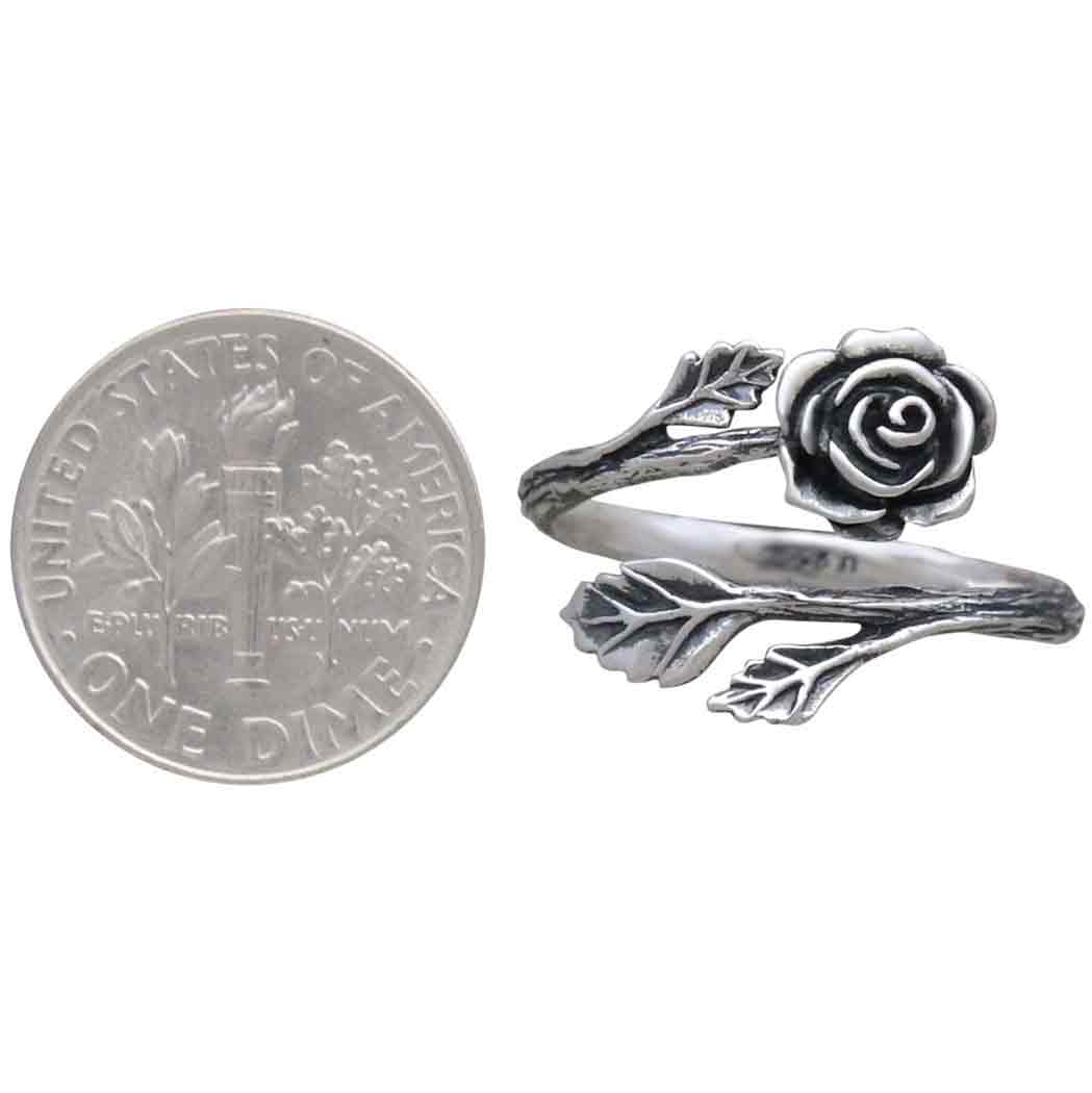 Rose Adjustable Ring: Sterling Silver