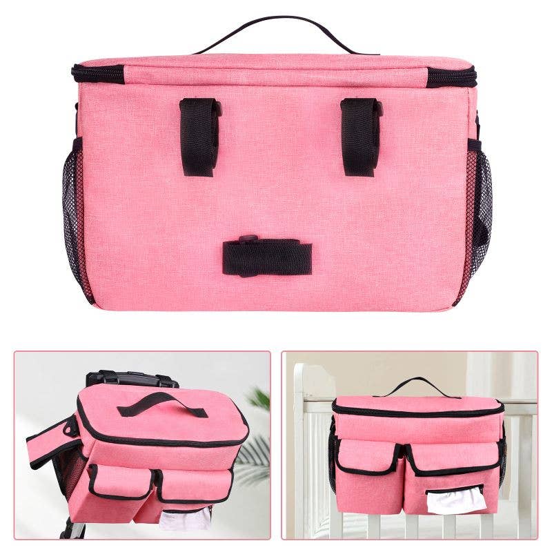 Waterproof Portable Baby Stroller Hanging Storage Bag: Gray