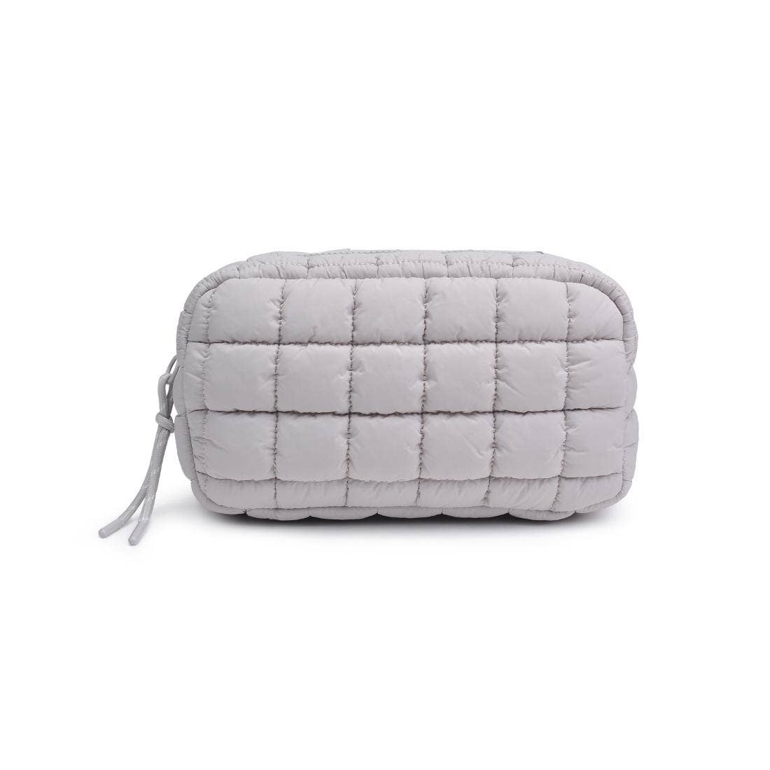 Cloud Nine Quilted Puffer Nylon Cosmetic Travel Pouch Cosmetic Pouch: Dove Grey