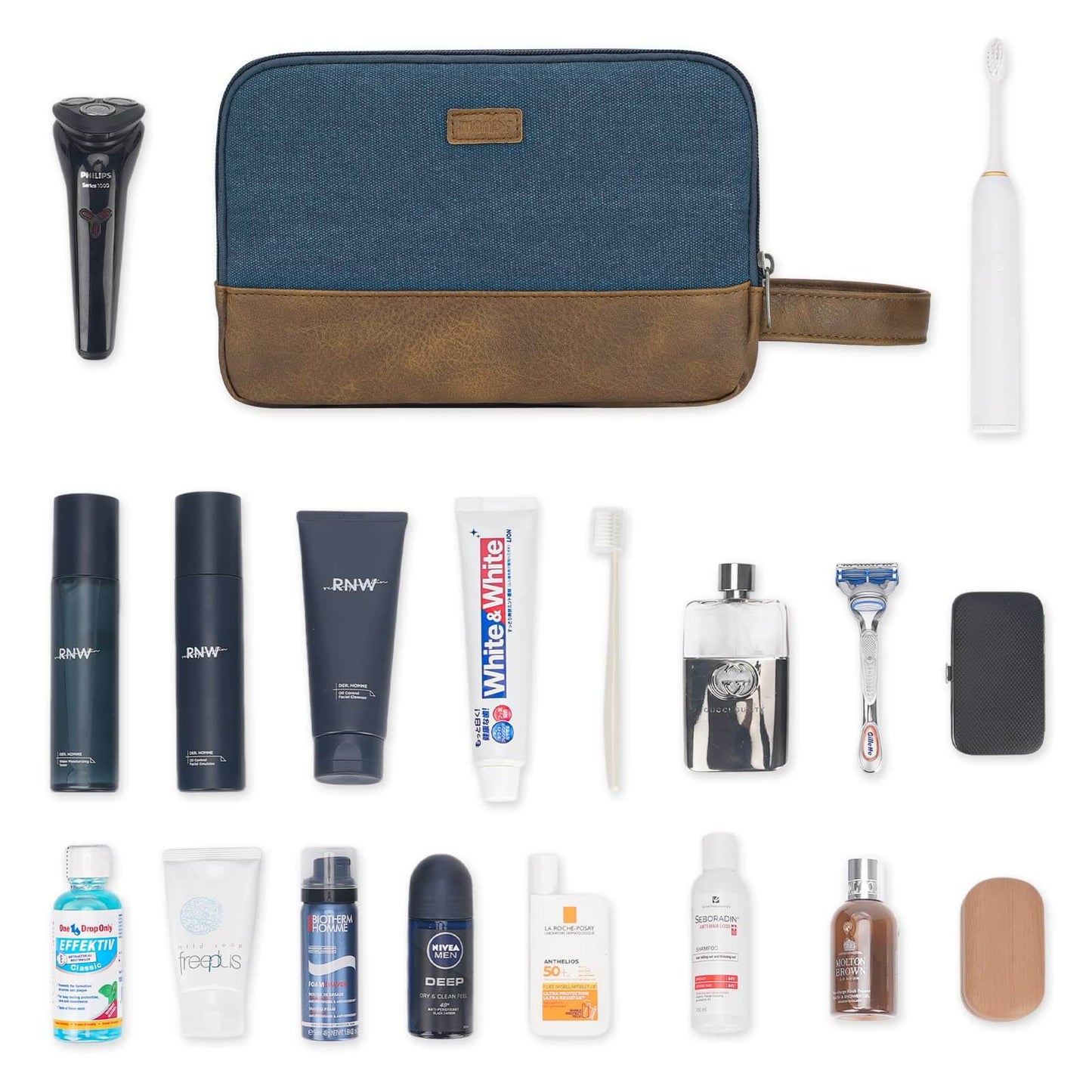 Canvas Travel Toiletry Shaving Bag Hanging Dopp Kit Unisex: Grey