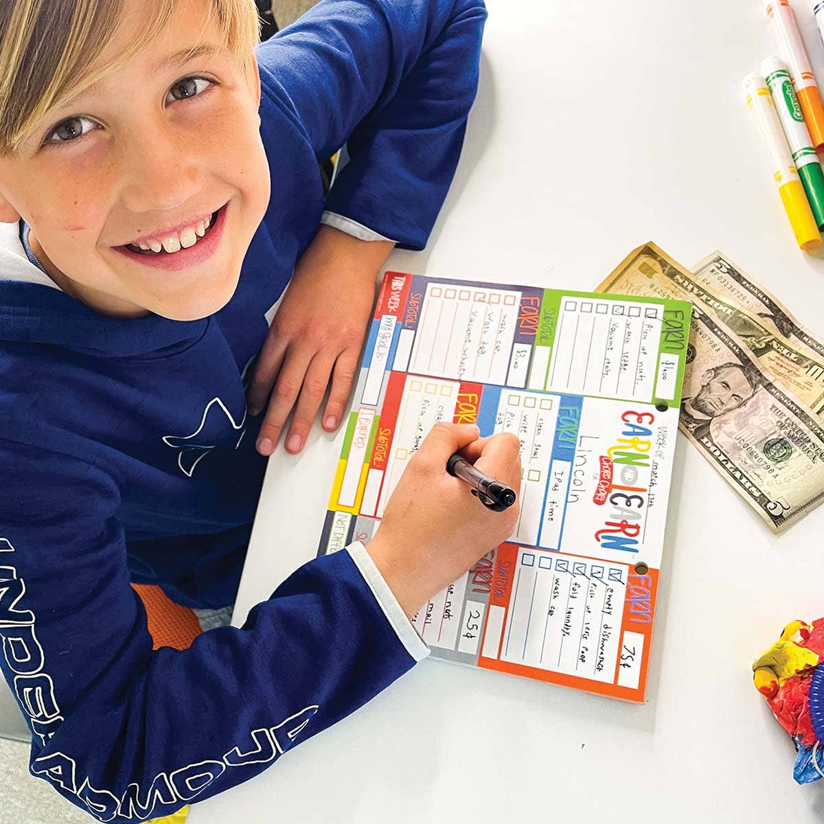 Earn & Learn® Kids Money Management Chore Chart Blommin' Colors