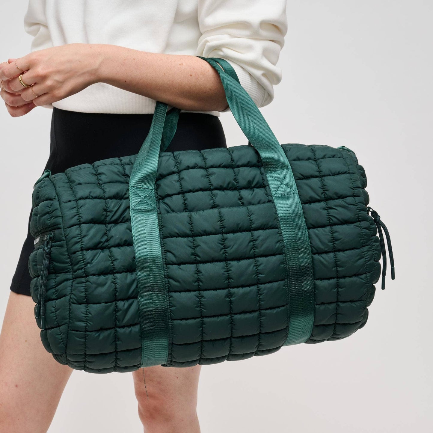 Ty Quilted Puffer Nylon Duffel: Black