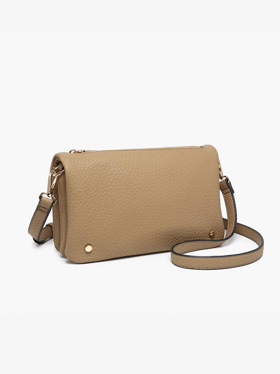 Phiona Studded Flapover Crossbody: Mauve