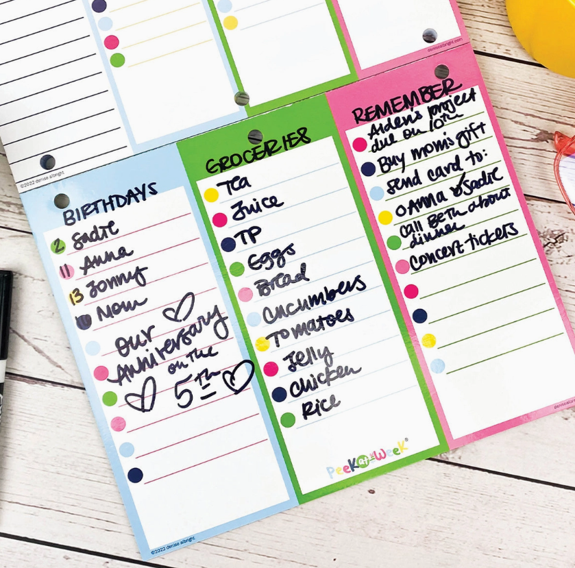 Peek At the Week® Simple Weekly Planner Pad