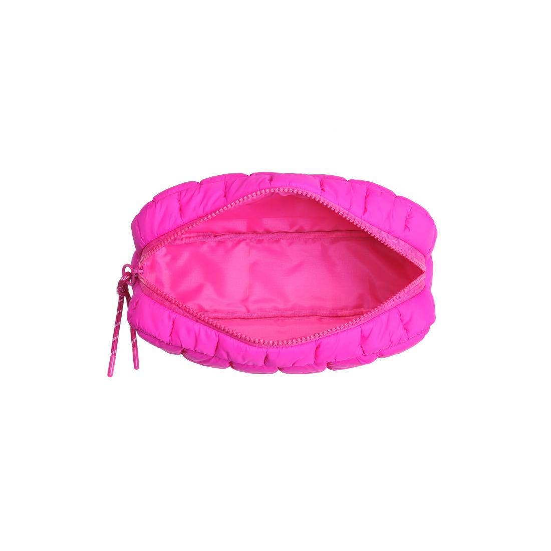 Cloud Nine Quilted Puffer Nylon Cosmetic Travel Pouch Cosmetic Pouch: Black