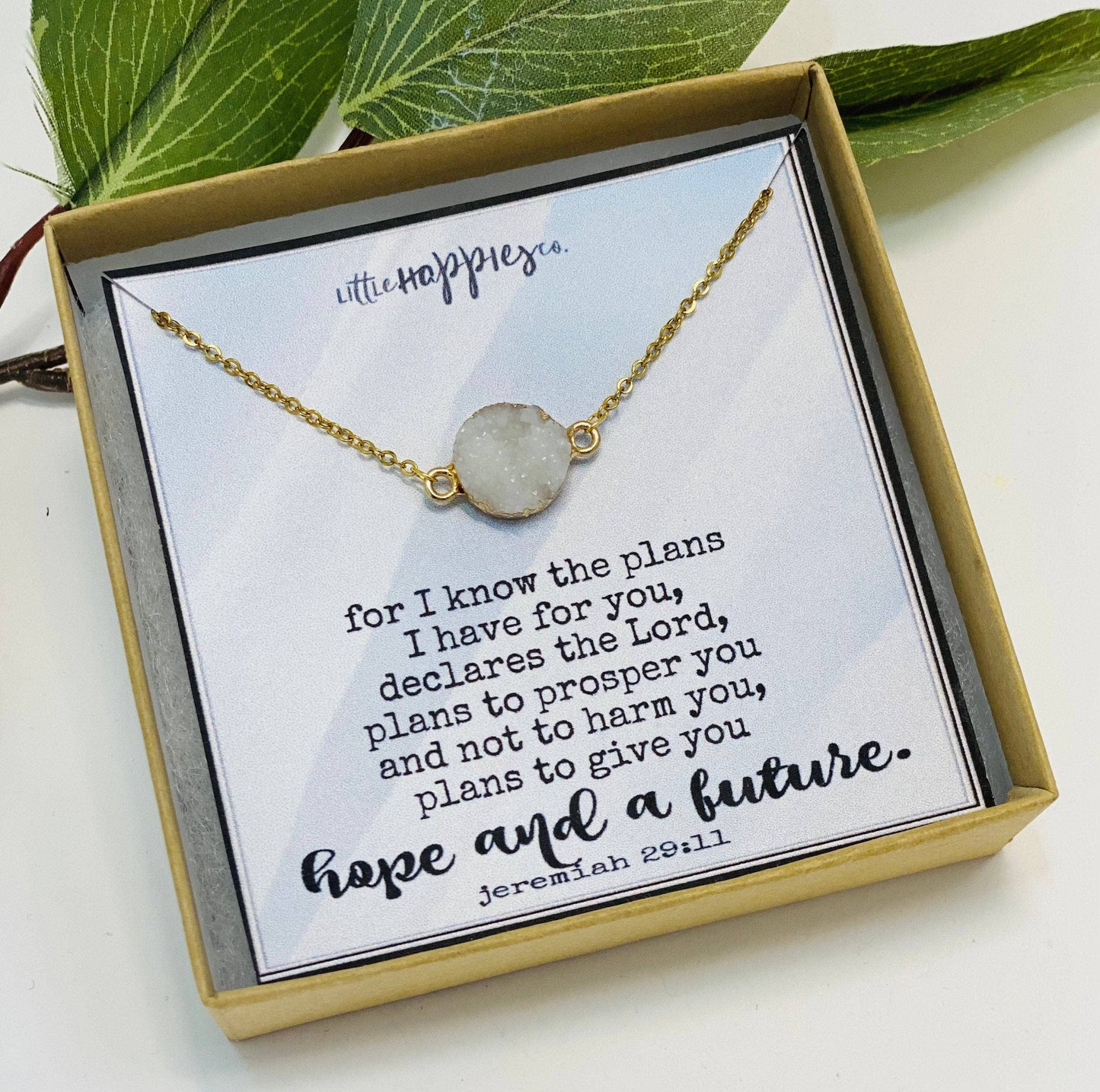 Twenty-Nine 11 Necklace: Silver Chain White Stone