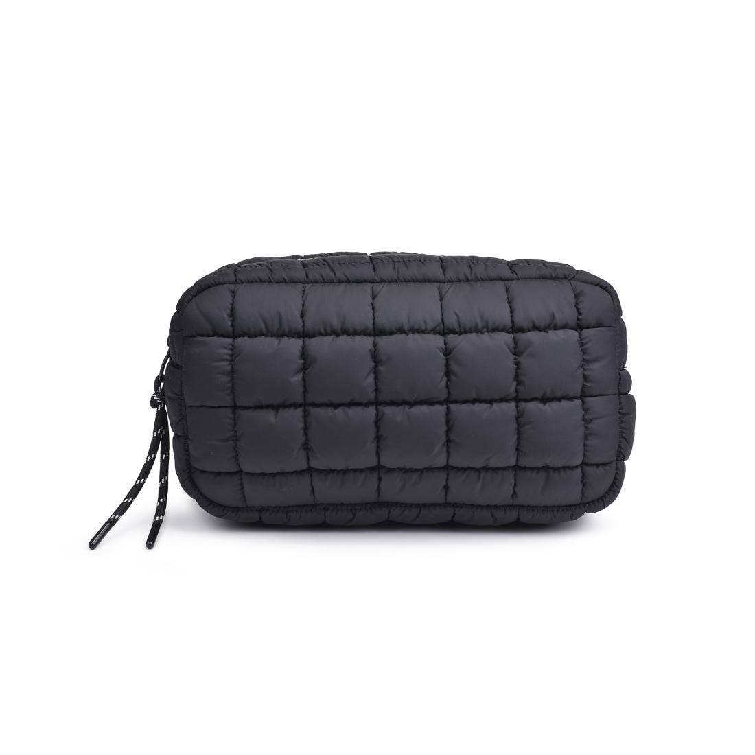 Cloud Nine Quilted Puffer Nylon Cosmetic Travel Pouch Cosmetic Pouch: Black