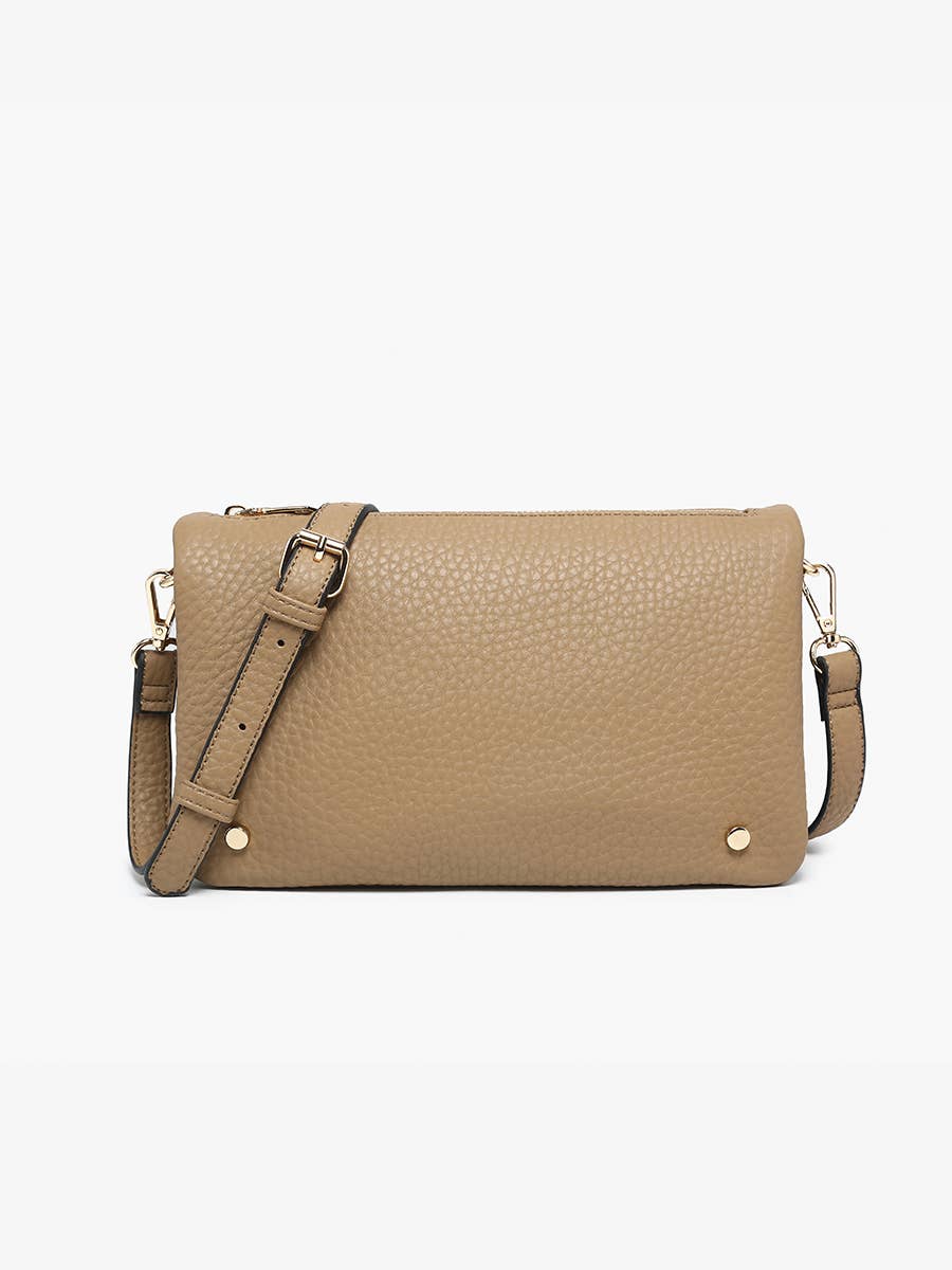 Phiona Studded Flapover Crossbody: Mauve