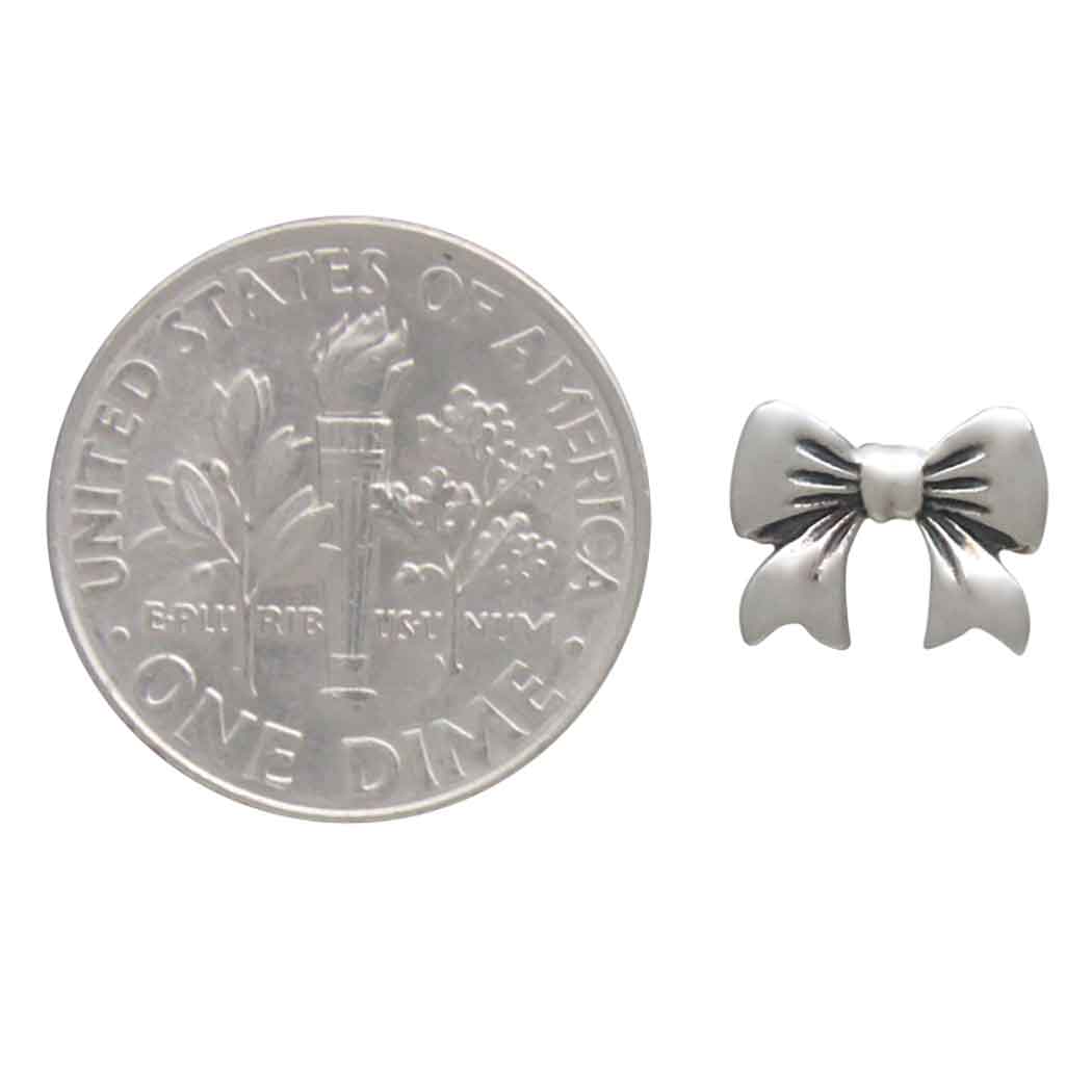Sterling Silver Bow Post Earrings 7x9mm