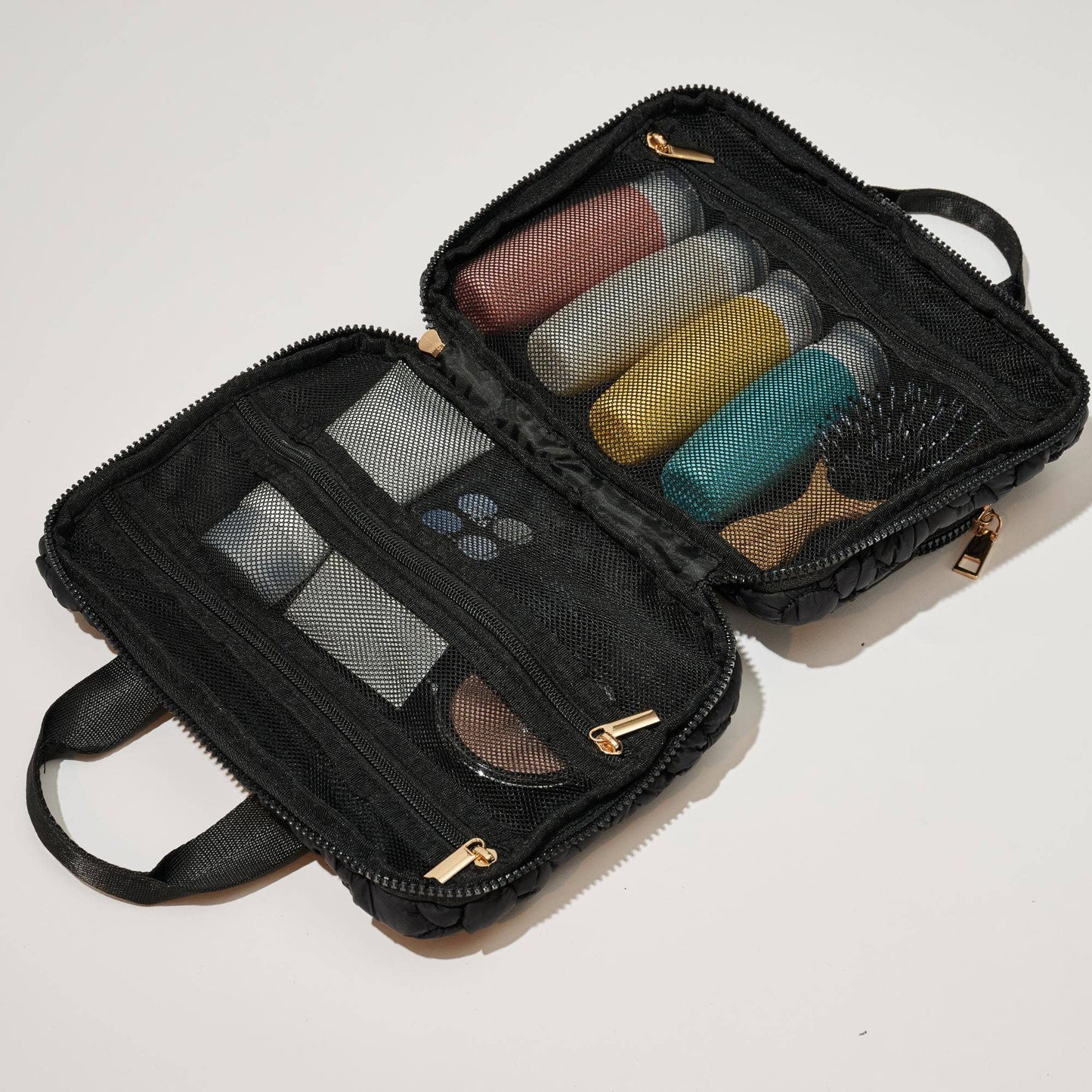 Petal Plush Nylon Travel Organizer: Pink